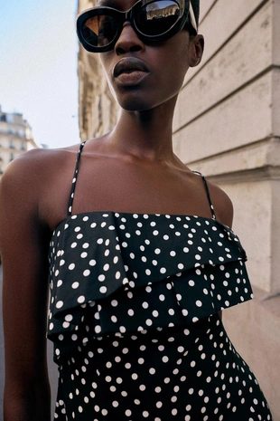 Мини-платье в горошек- Заказать в России