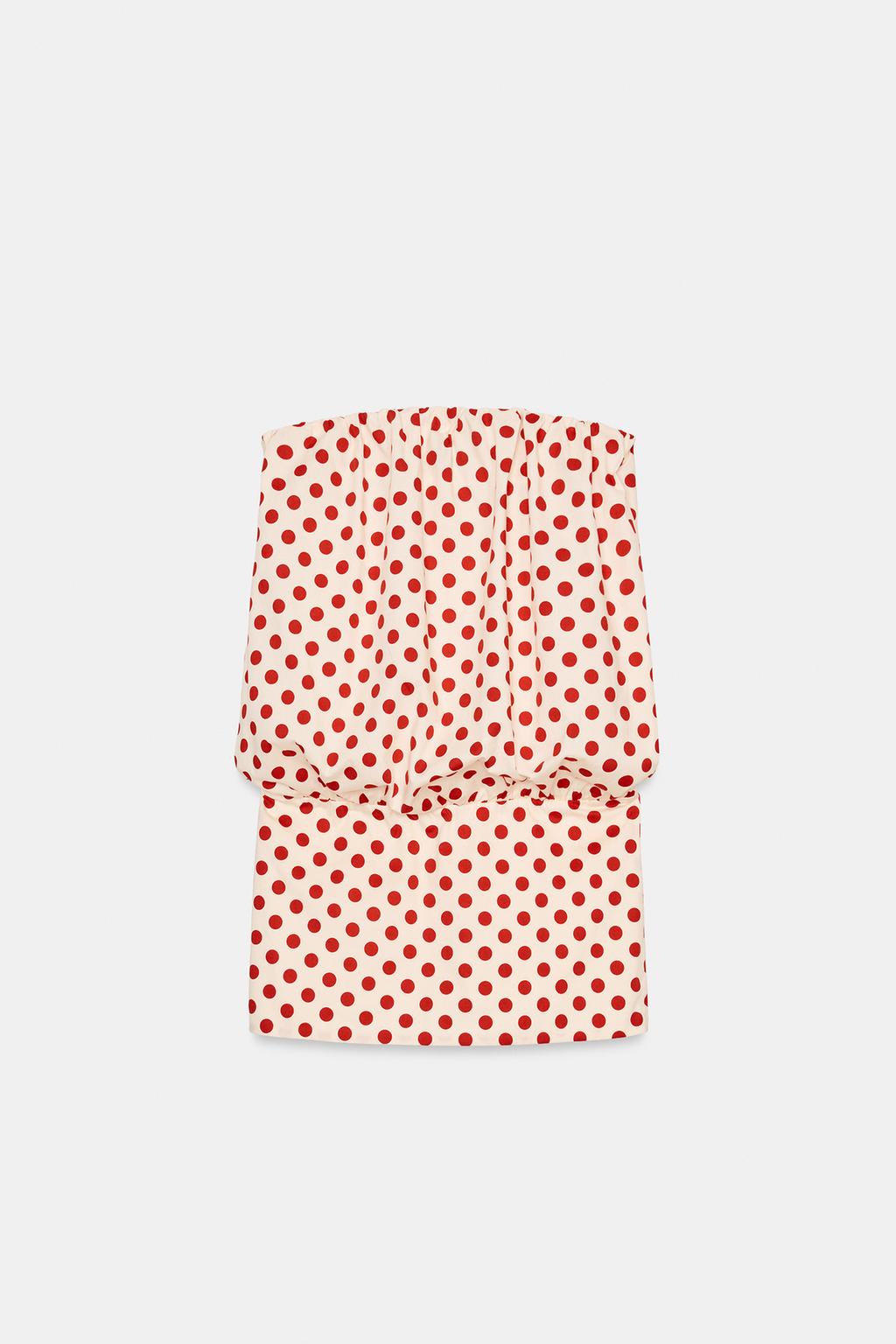 ПЛАТЬЕ БЕЗ БРЕТЕЛЕК В ГОРОШЕК