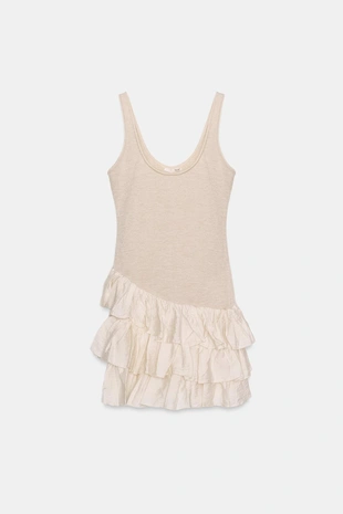 Короткое платье с воланами- Заказать в России