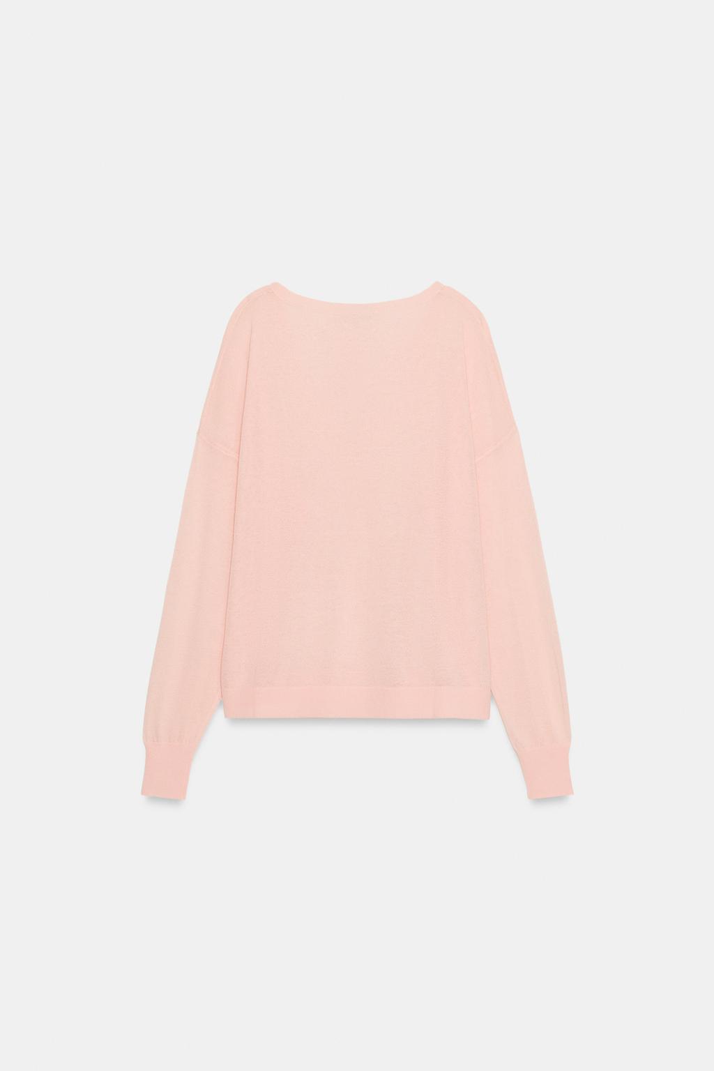 ДЖЕМПЕР ТОНКОЙ ВЯЗКИ С V-ОБРАЗНЫМ ВЫРЕЗОМ