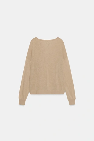 Джемпер тонкой вязки с V-образным вырезом- Заказать в России