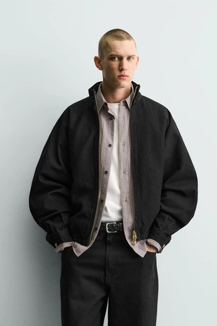 Хлопковый бомбер свободного кроя- Заказать в России