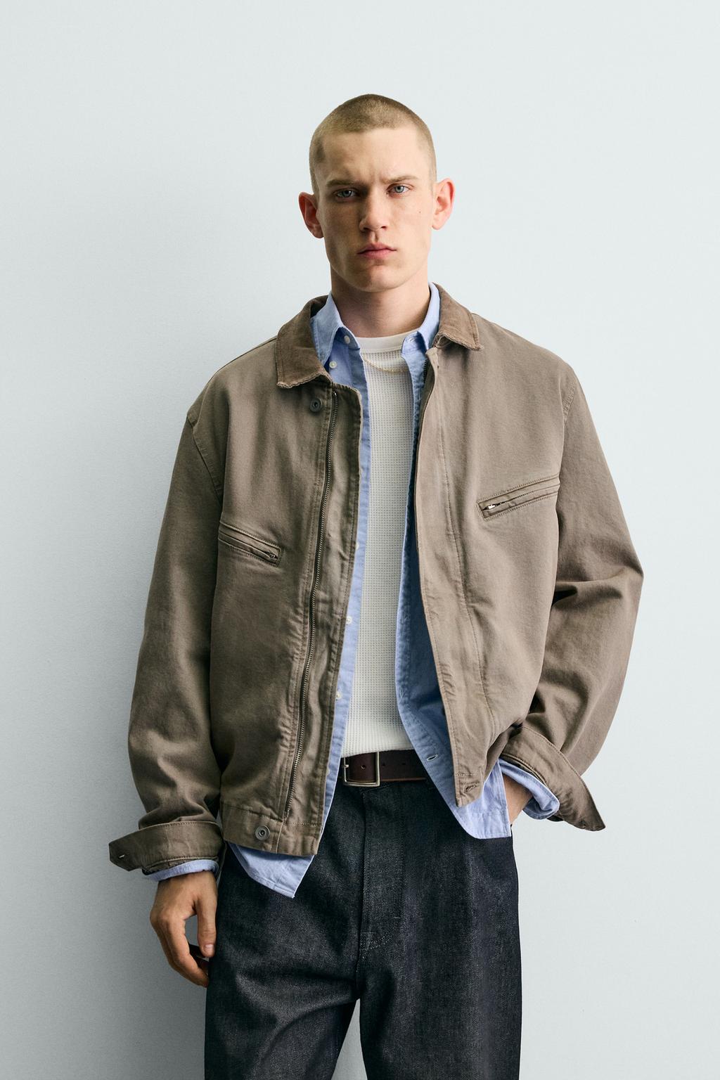 УКОРОЧЕННАЯ КУРТКА С ВЕЛЬВЕТОВЫМ ВОРОТНИКОМ