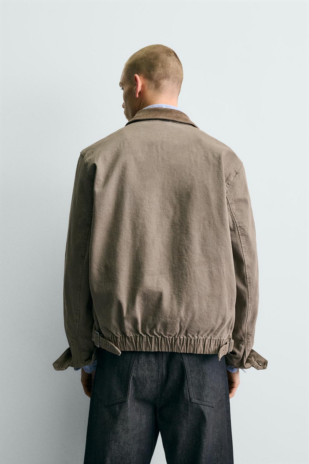 УКОРОЧЕННАЯ КУРТКА С ВЕЛЬВЕТОВЫМ ВОРОТНИКОМ