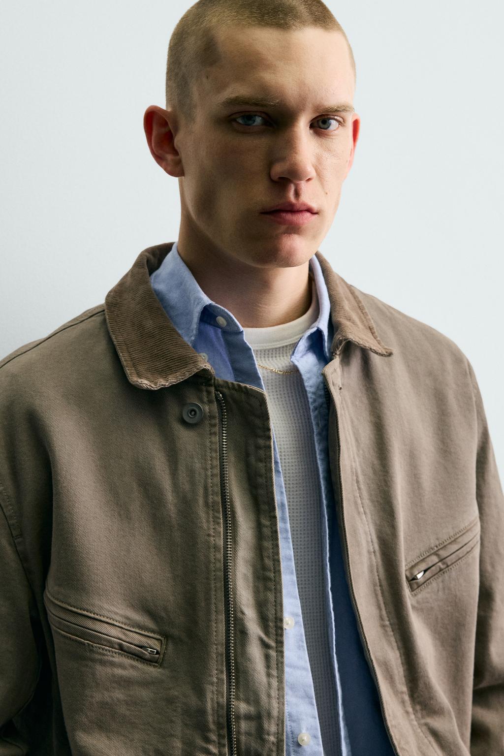 УКОРОЧЕННАЯ КУРТКА С ВЕЛЬВЕТОВЫМ ВОРОТНИКОМ