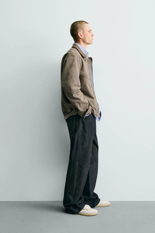 Укороченная куртка с вельветовым воротником- Заказать в России