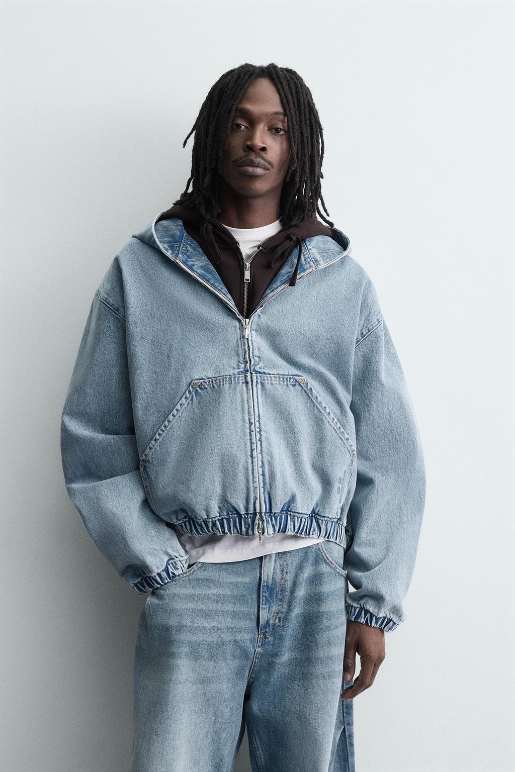 КУРТКА С КАПЮШОНОМ И ЭФФЕКТОМ ПОТЕРТОСТИ