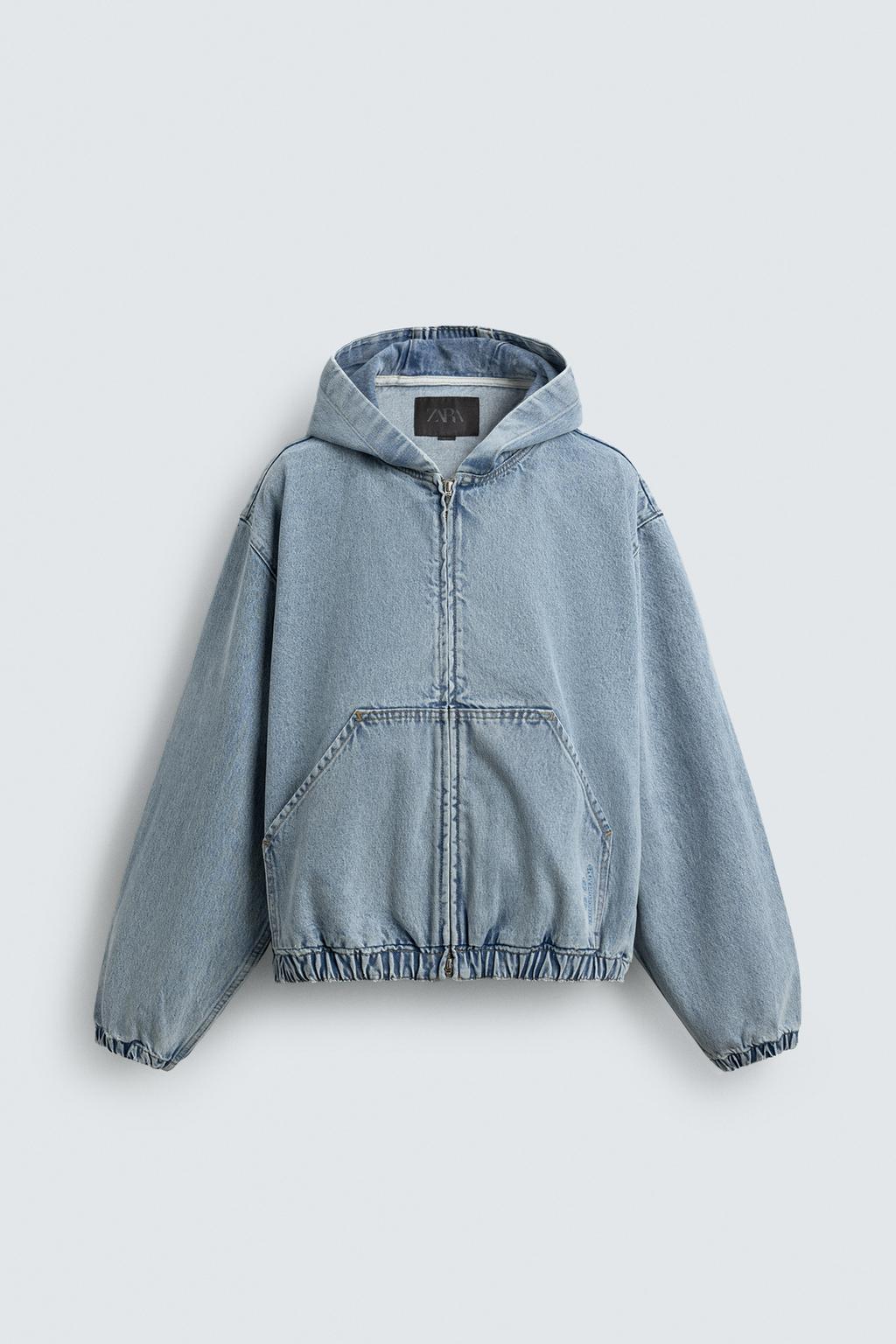 КУРТКА С КАПЮШОНОМ И ЭФФЕКТОМ ПОТЕРТОСТИ