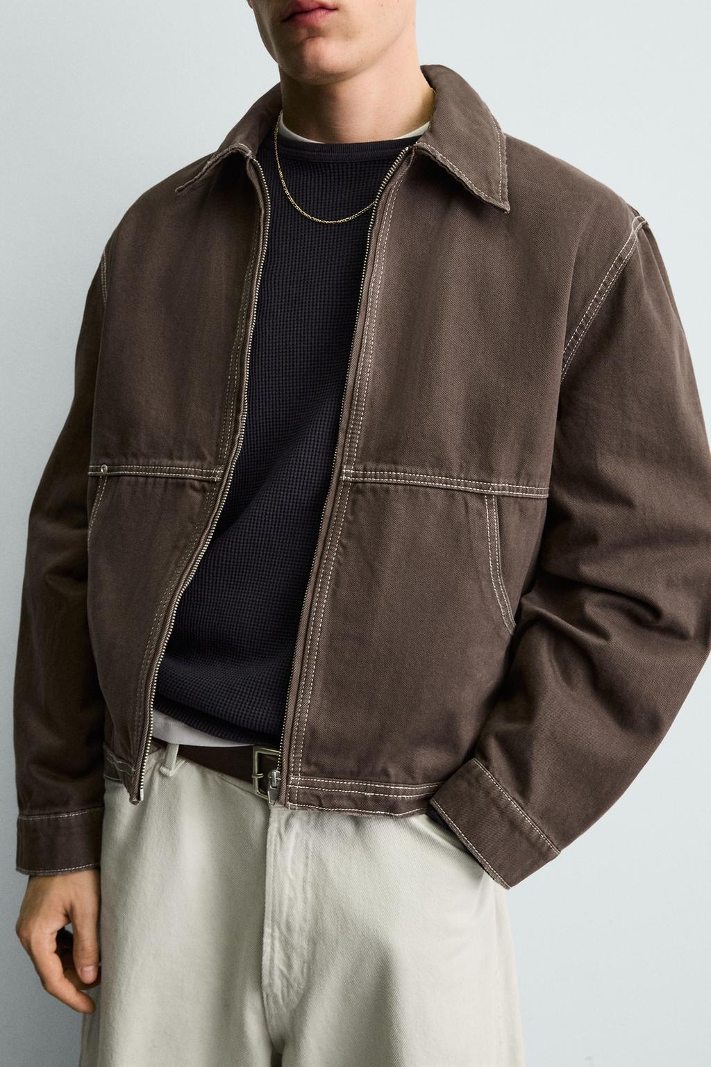 КУРТКА  С КОНТРАСТНОЙ ОТСТРОЧКОЙ