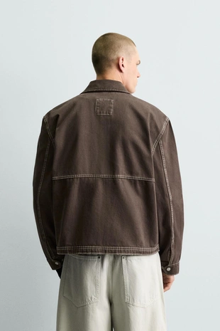 Куртка  с контрастной отстрочкой- Заказать в России