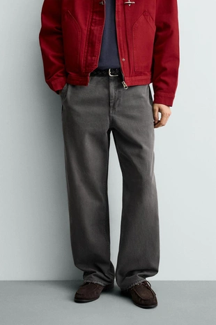 Брюки чинос  с эффектом потертости- Заказать в России