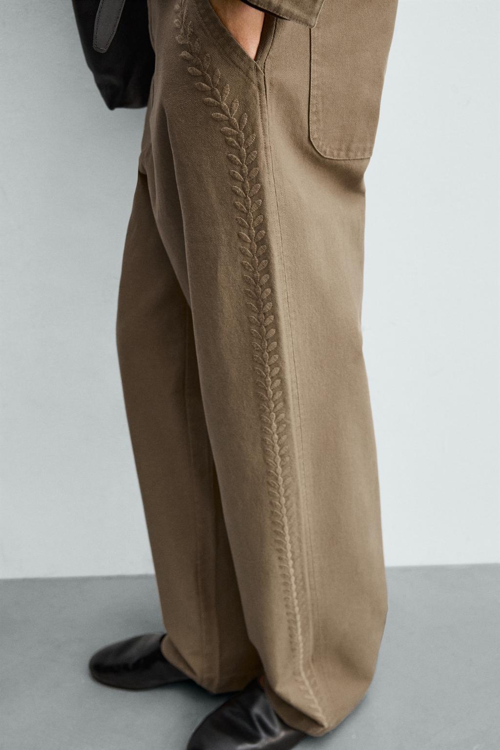 БРЮКИ прямого кроя С ВЫШИВКОЙ