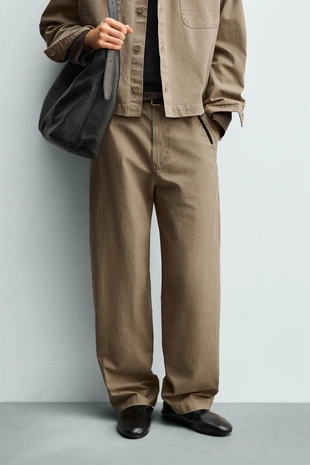 Брюки прямого кроя с вышивкой- Заказать в России