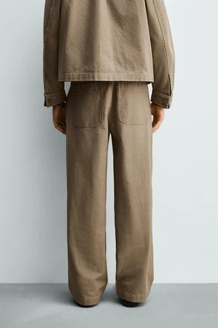 Брюки прямого кроя с вышивкой- Заказать в России