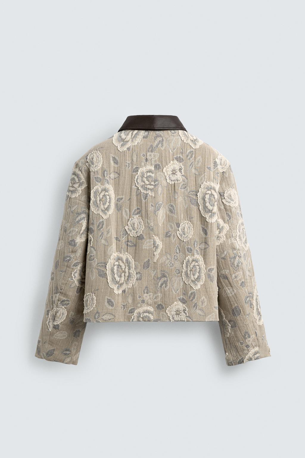 ЖАККАРДОВАЯ КУРТКА С НЕРАВНОМЕРНЫМ ЦВЕТОЧНЫМ УЗОРОМ