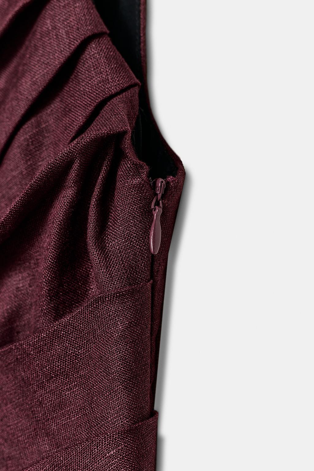 АСИММЕТРИЧНОЕ ПЛАТЬЕ МИДИ ИЗ 100% ЛЬНА