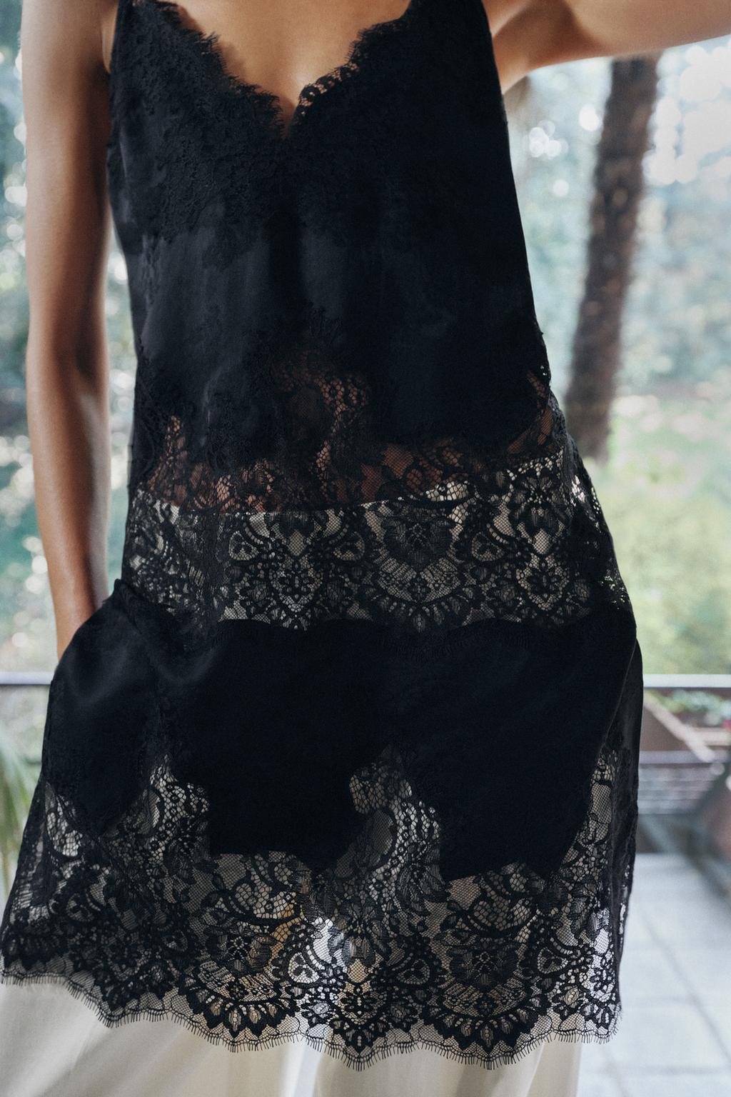 ДЛИННЫЙ КРУЖЕВНОЙ ТОП — коллекция Zara «ZW»