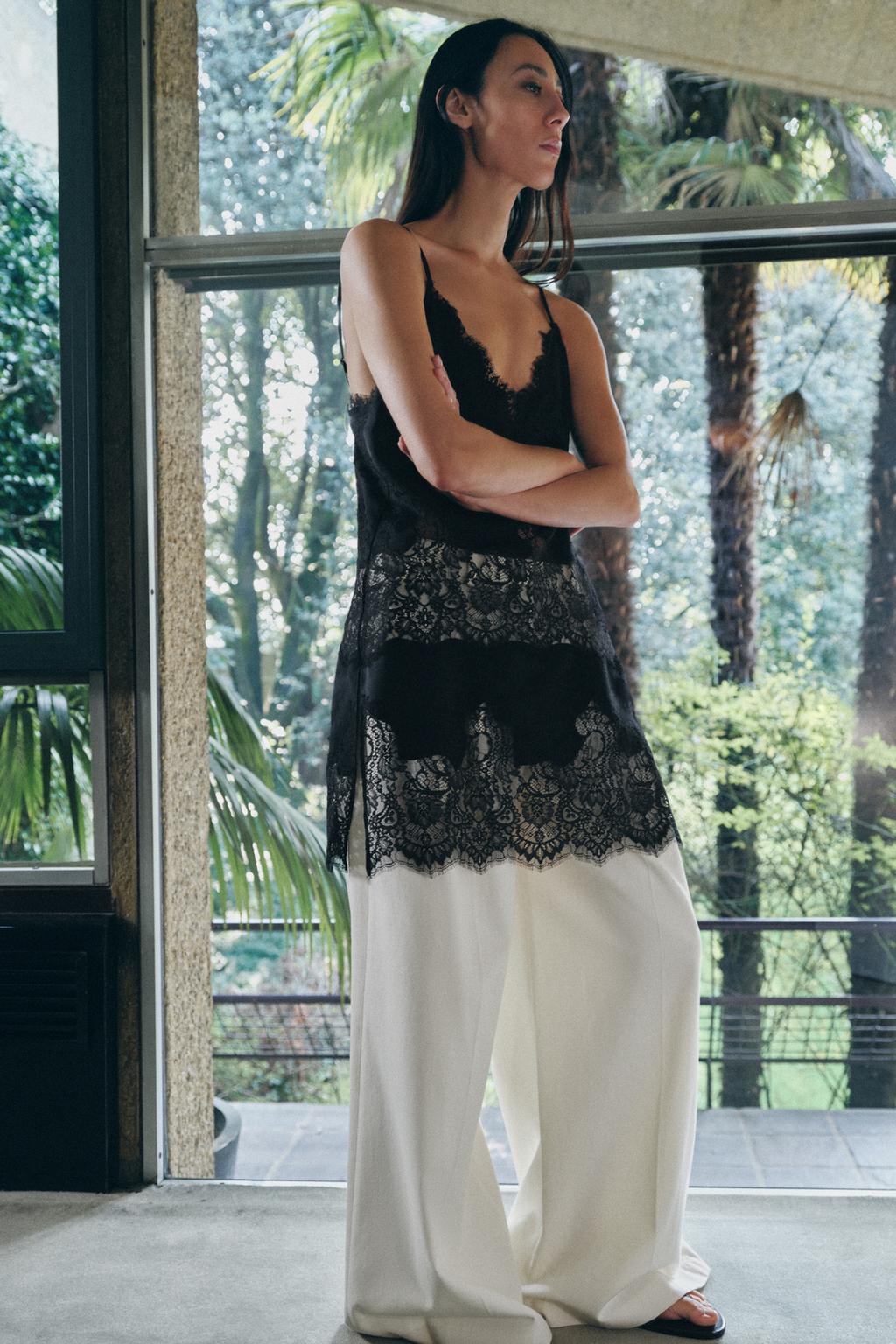 ДЛИННЫЙ КРУЖЕВНОЙ ТОП — коллекция Zara «ZW»