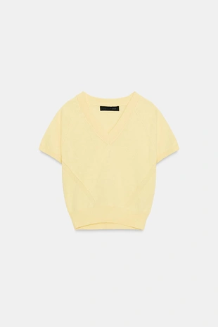 Укороченный топ с V-образным вырезом- Заказать в России