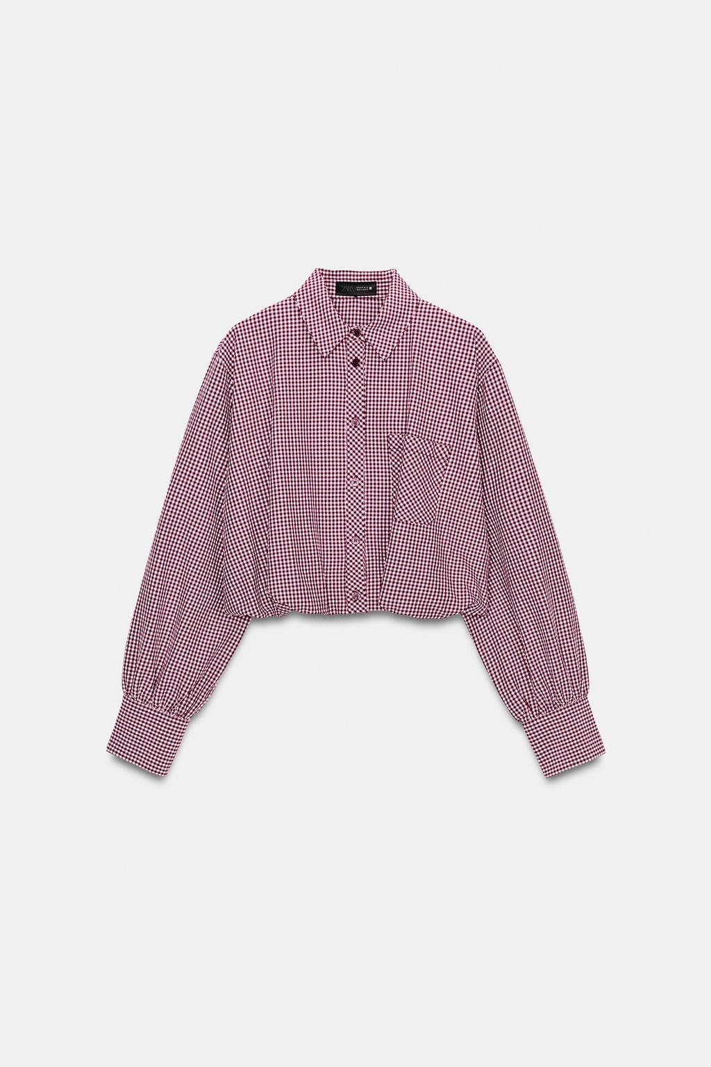 УКОРОЧЕННАЯ РУБАШКА В КЛЕТКУ ВИШИ