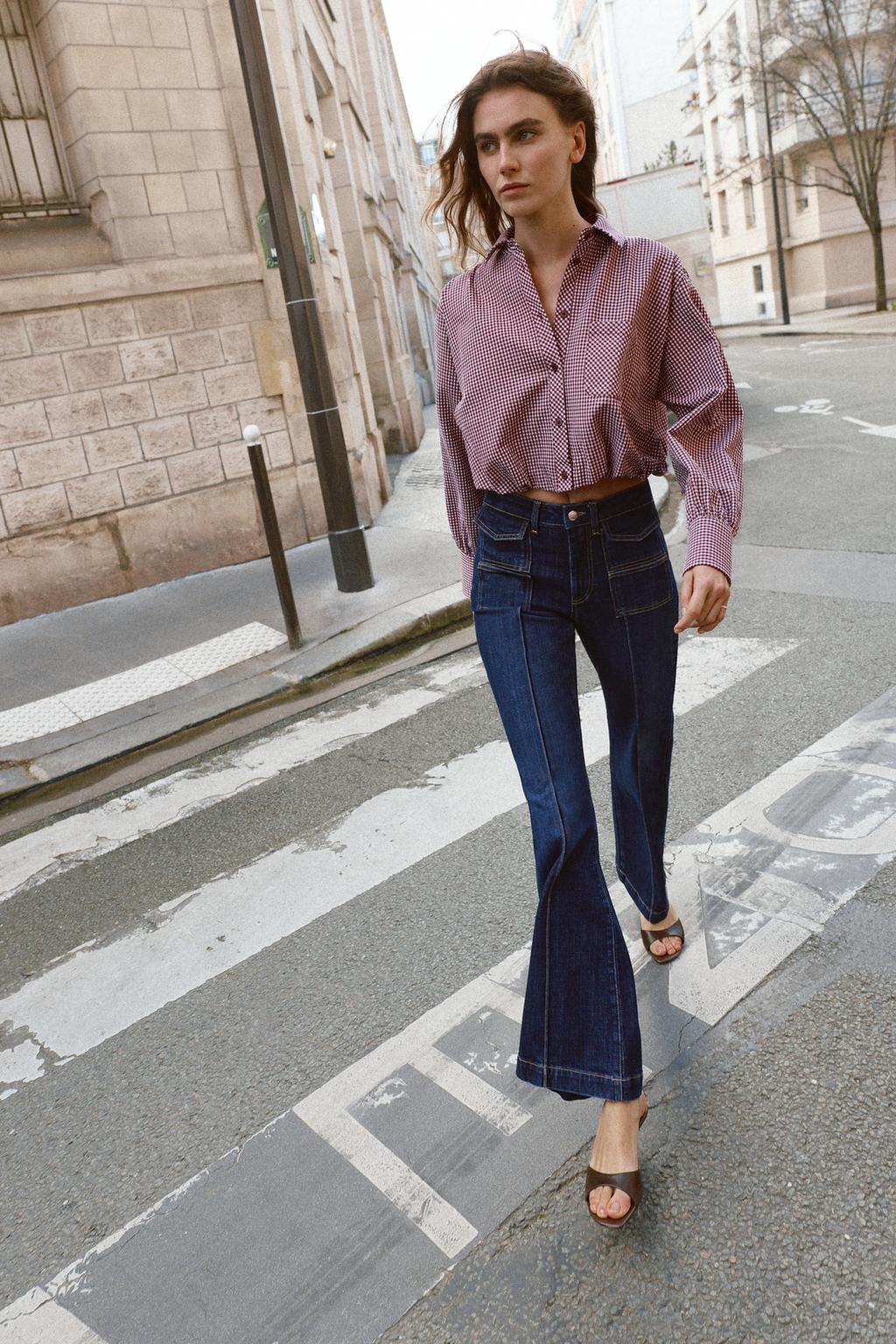 УКОРОЧЕННАЯ РУБАШКА В КЛЕТКУ ВИШИ