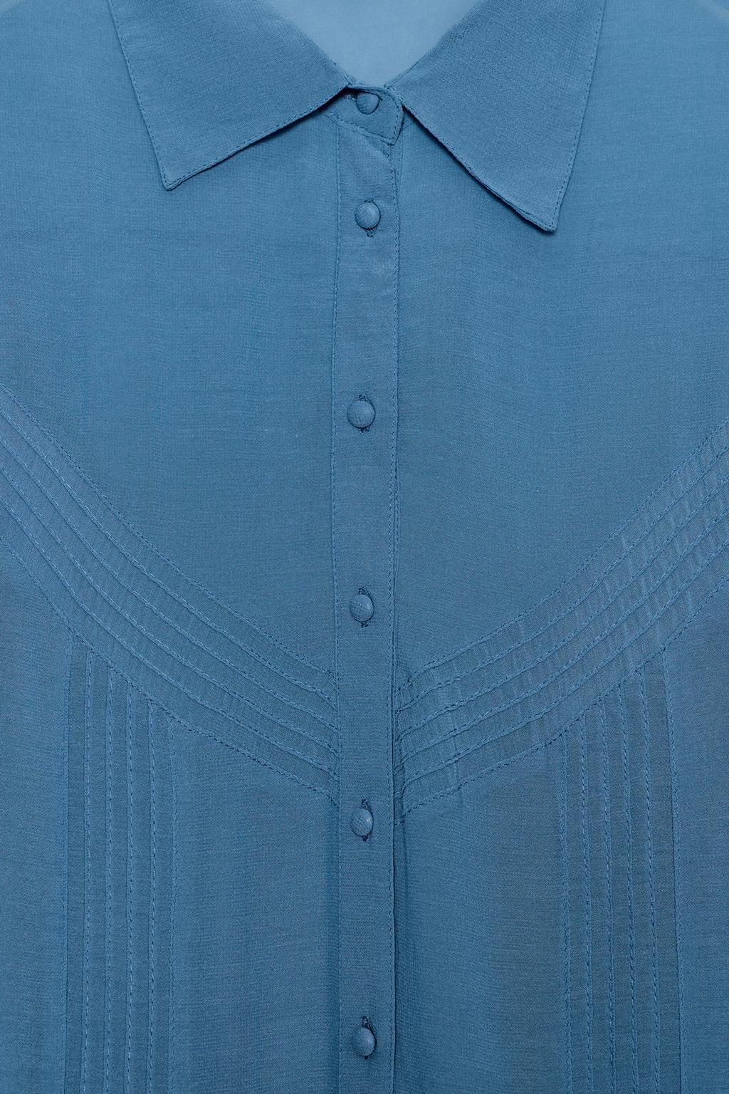 РУБАШКА СТРУЯЩЕГОСЯ КРОЯ СО СБОРКАМИ