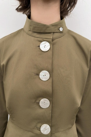 Рубашка из поплина на пуговицах- Заказать в России