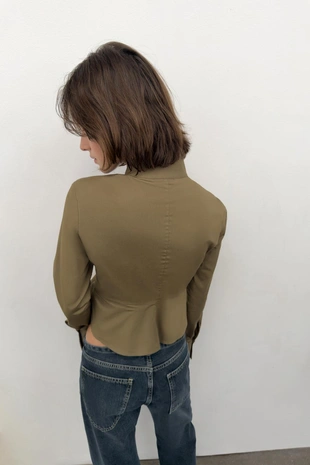 Рубашка из поплина на пуговицах- Заказать в России