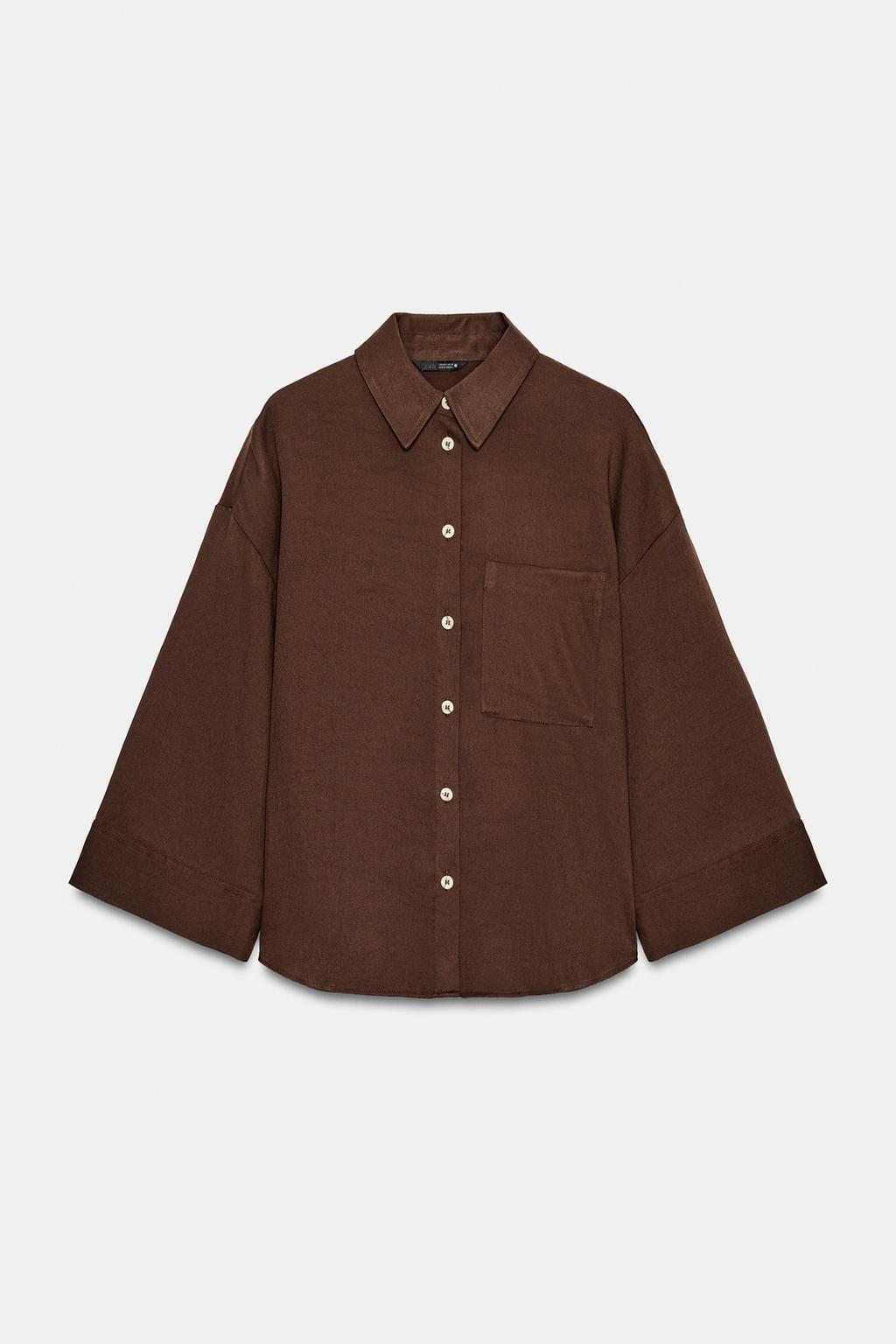 РУБАШКА ОВЕРСАЙЗ С ШИРОКИМИ РУКАВАМИ