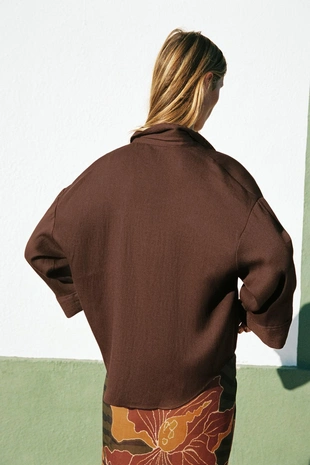 Рубашка оверсайз с широкими рукавами