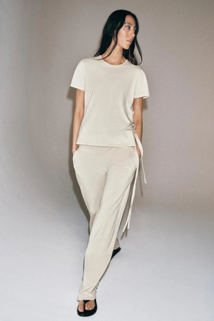 Брюки прямого кроя на шнурке- Заказать в России