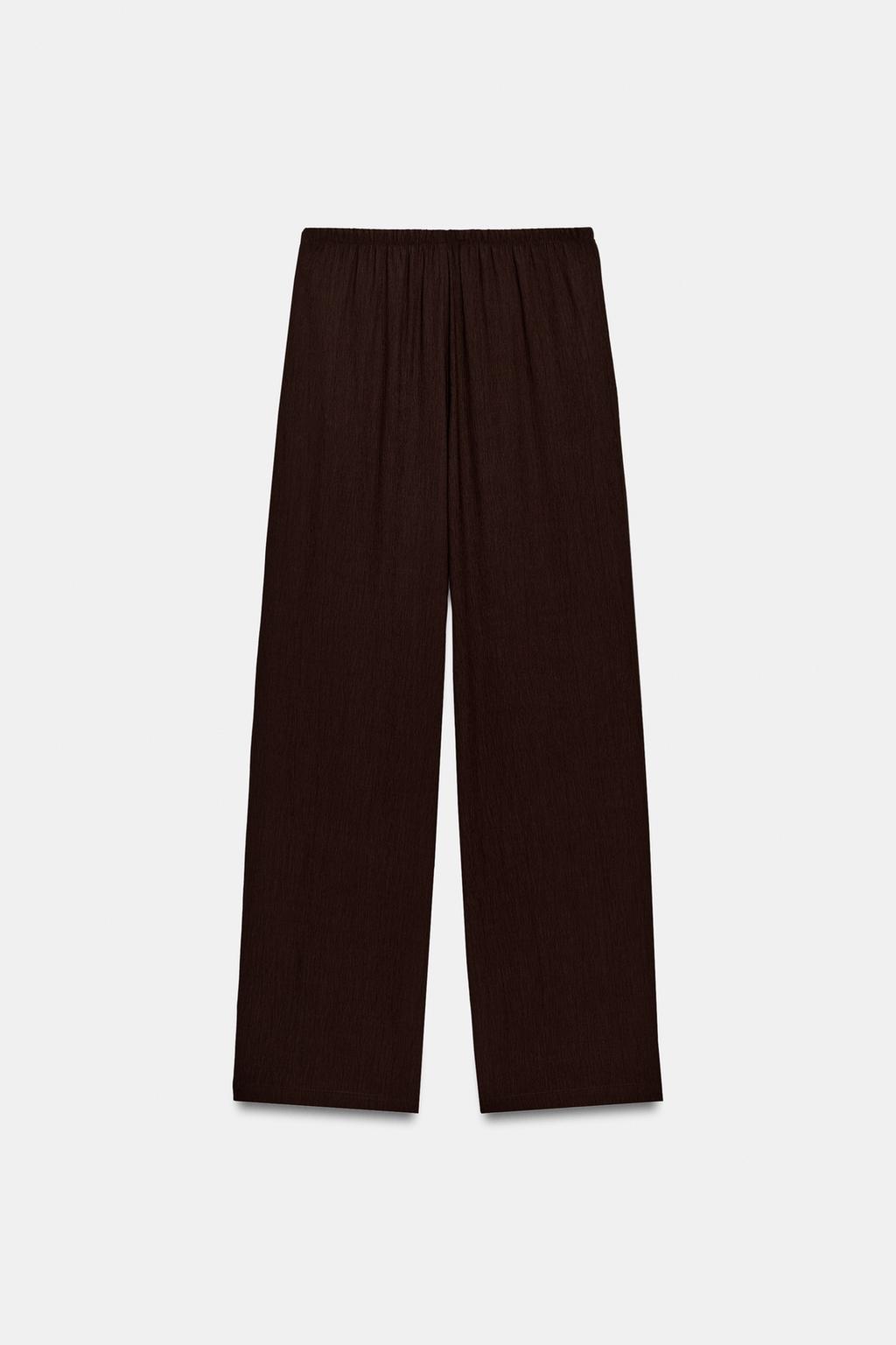 БРЮКИ ПРЯМОГО КРОЯ ИЗ СТРУЯЩЕЙСЯ ТКАНИ