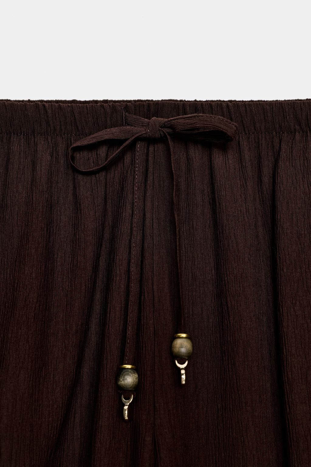 БРЮКИ ПРЯМОГО КРОЯ ИЗ СТРУЯЩЕЙСЯ ТКАНИ