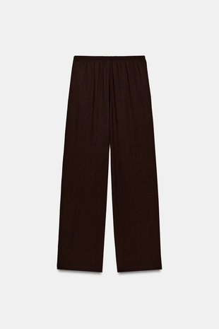 Брюки прямого кроя из струящейся ткани