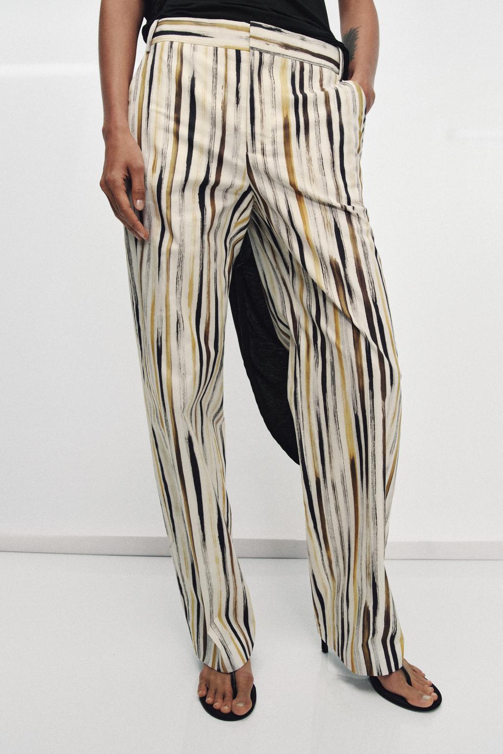 БРЮКИ ИЗ ПОПЛИНА В ПОЛОСКУ — коллекция Zara «ZW»