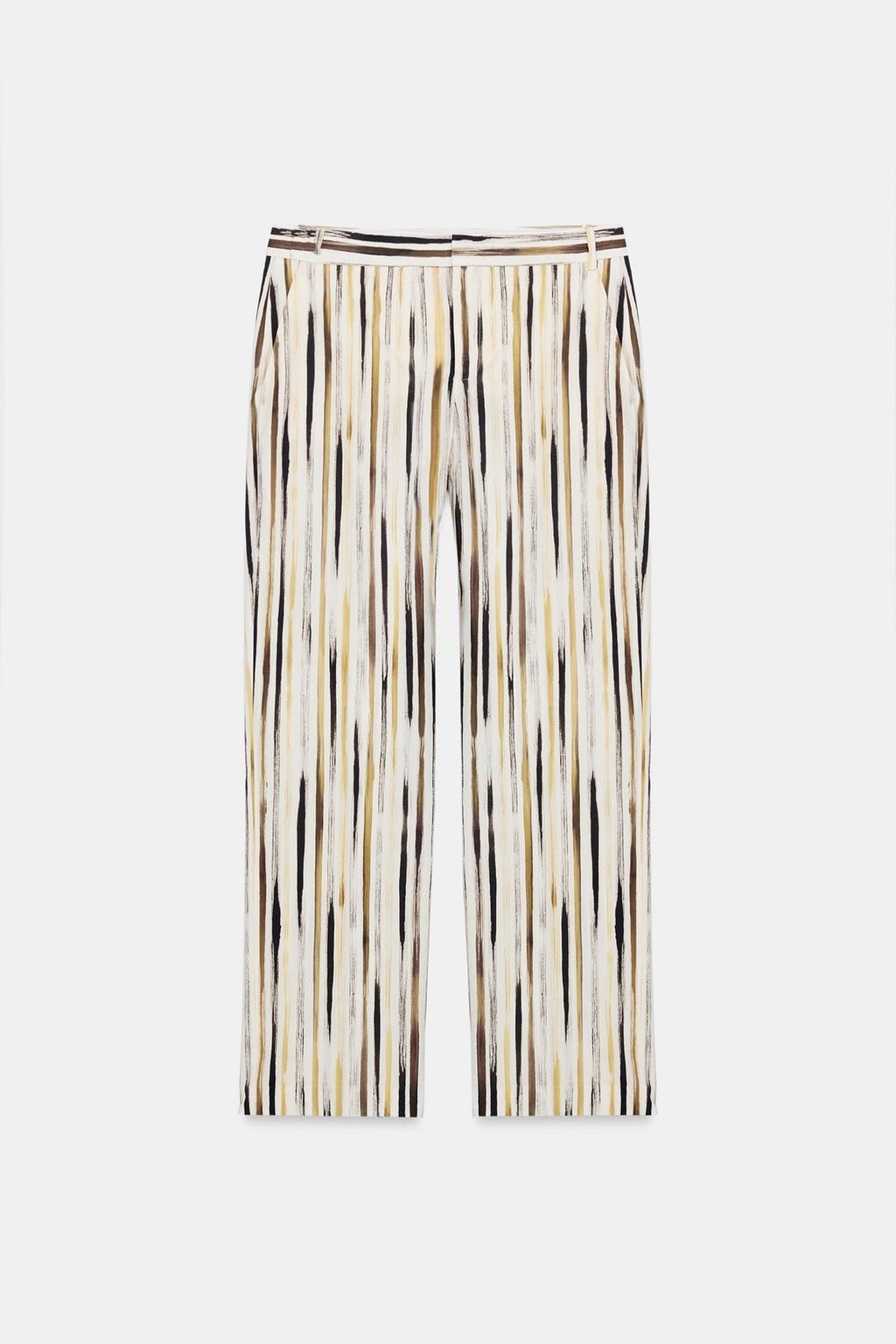БРЮКИ ИЗ ПОПЛИНА В ПОЛОСКУ — коллекция Zara «ZW»