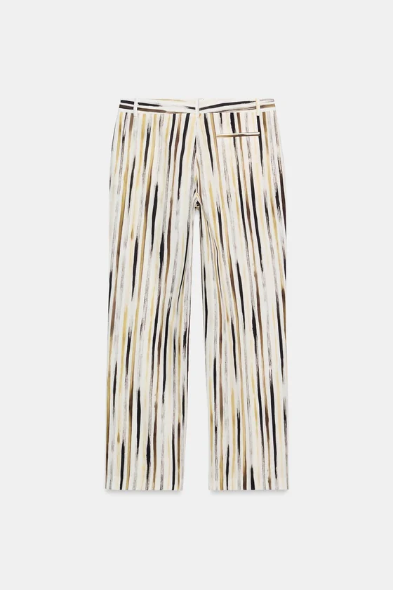 БРЮКИ ИЗ ПОПЛИНА В ПОЛОСКУ — коллекция Zara «ZW»