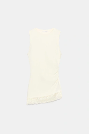 Топ с драпировкой и кружевом