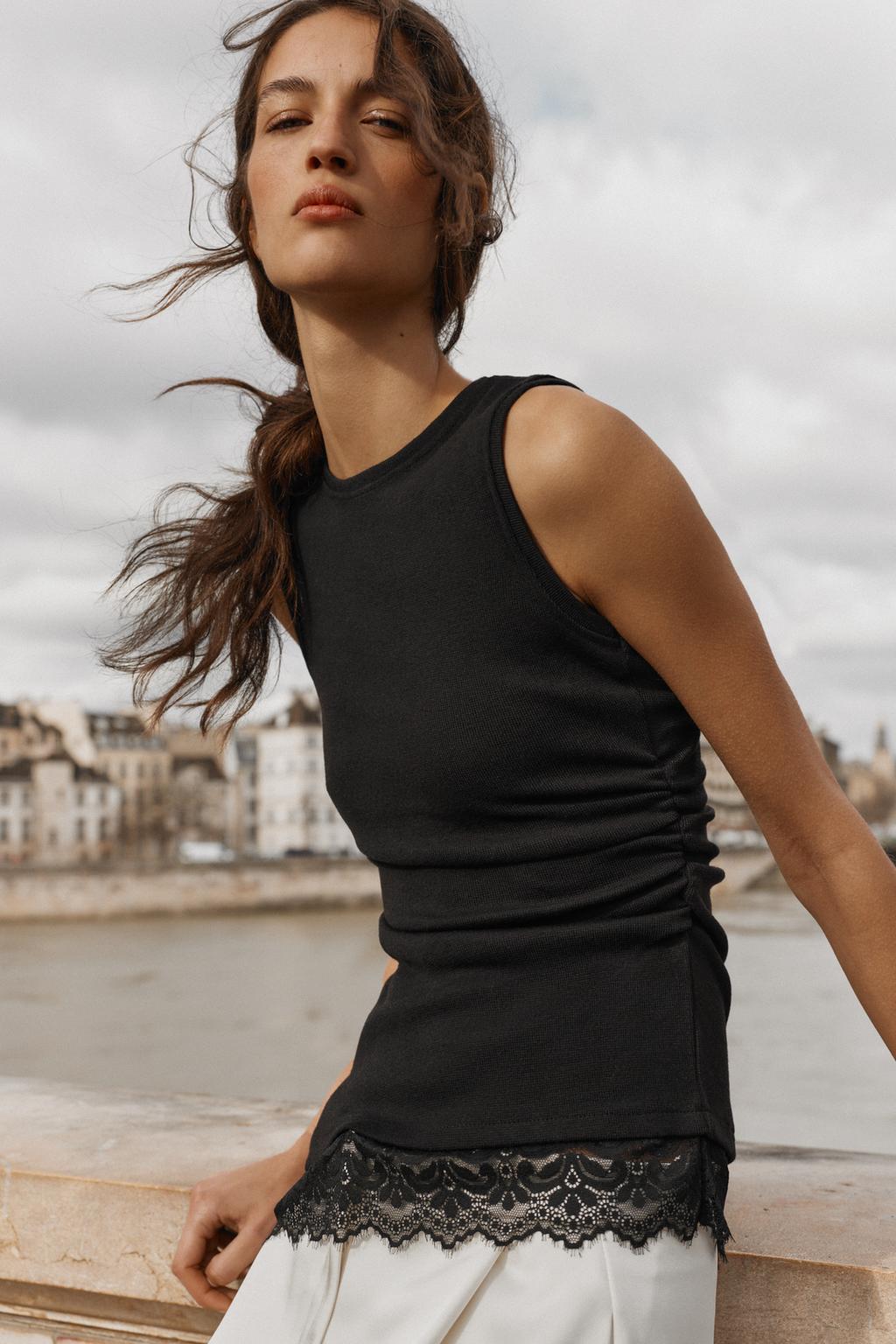 ТОП С ДРАПИРОВКОЙ И КРУЖЕВОМ