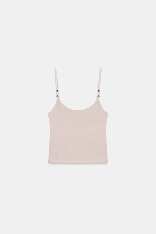 Укороченный трикотажный топ на пуговицах- Заказать в России