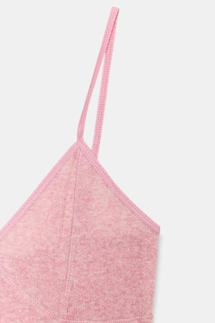 Хлопковый топ на бретелях- Заказать в России