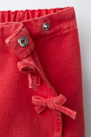 Юбка-шорты из саржи с бантами- Заказать в России