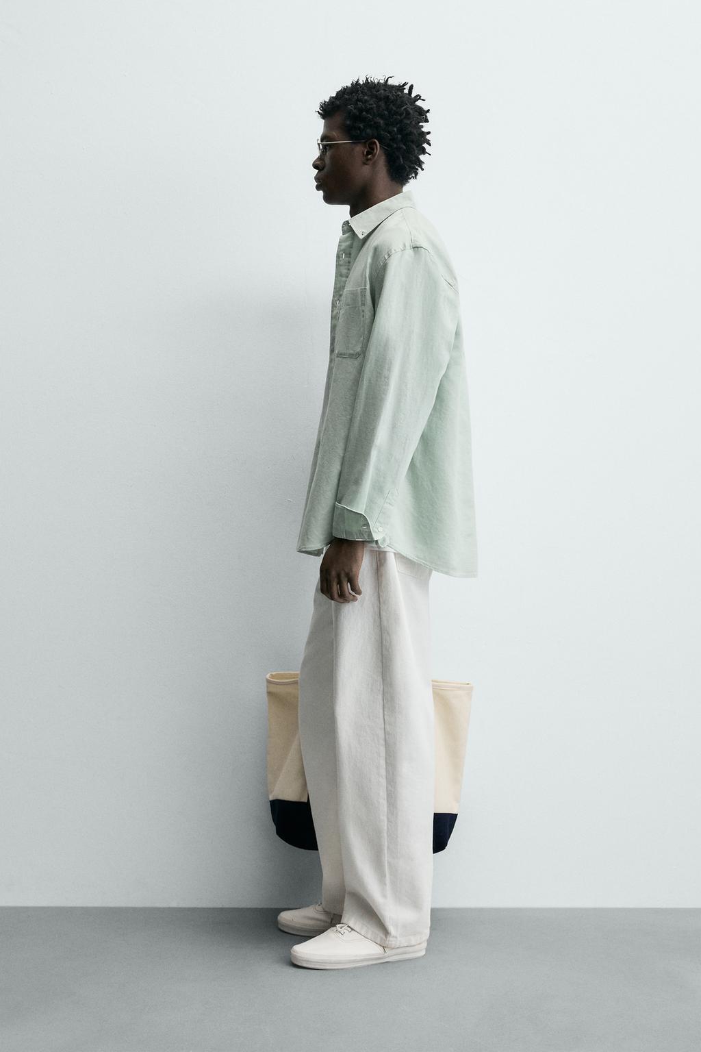 РУБАШКА КЛАССИЧЕСКОГО КРОЯ ИЗ ЛЬНА И ХЛОПКА