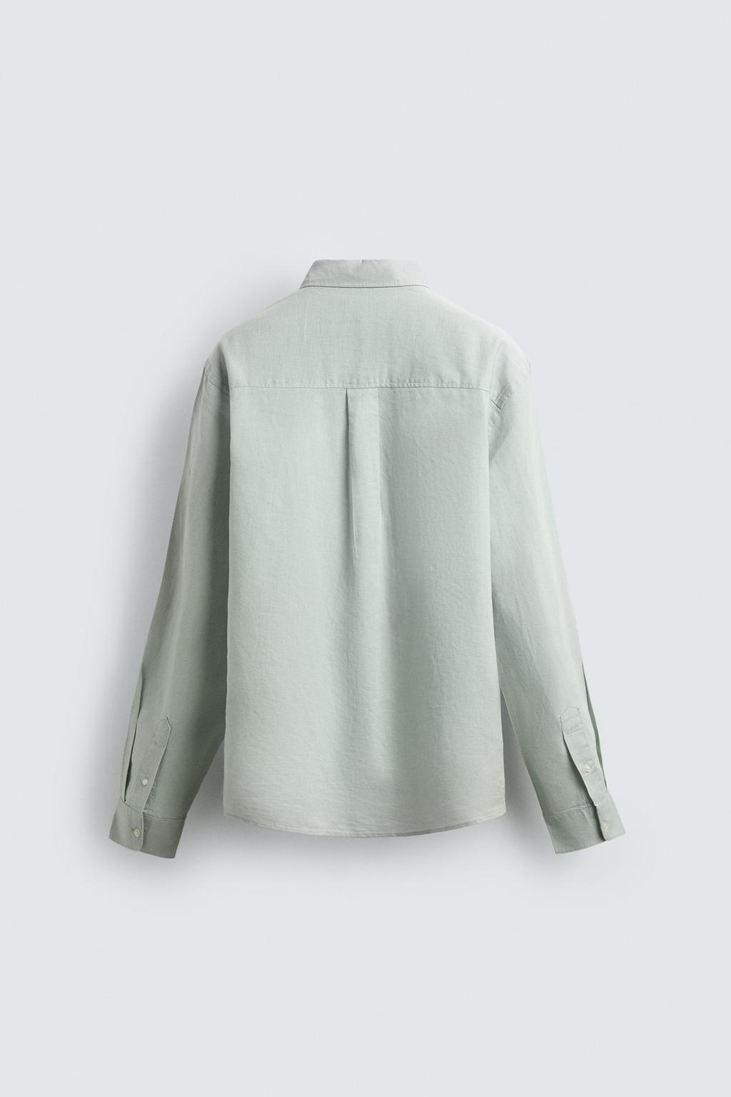 РУБАШКА КЛАССИЧЕСКОГО КРОЯ ИЗ ЛЬНА И ХЛОПКА