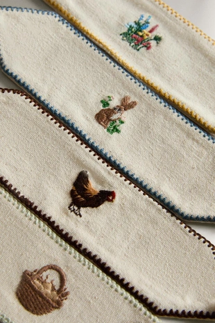 Набор держателей для салфеток с вышивкой на пасху (набор из 4 шт.)- Заказать в России