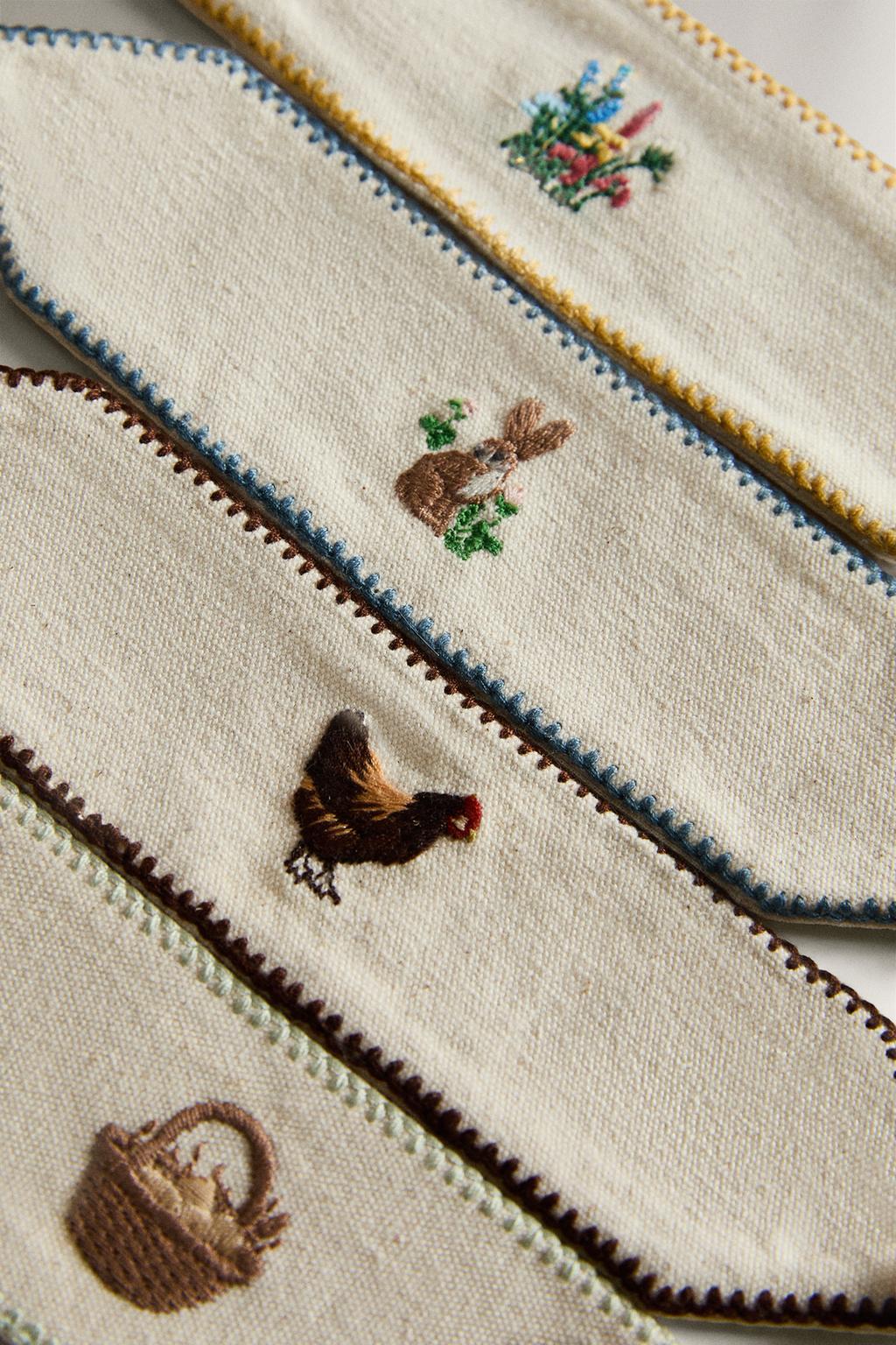 Набор держателей для салфеток с вышивкой на пасху (набор из 4 шт.)