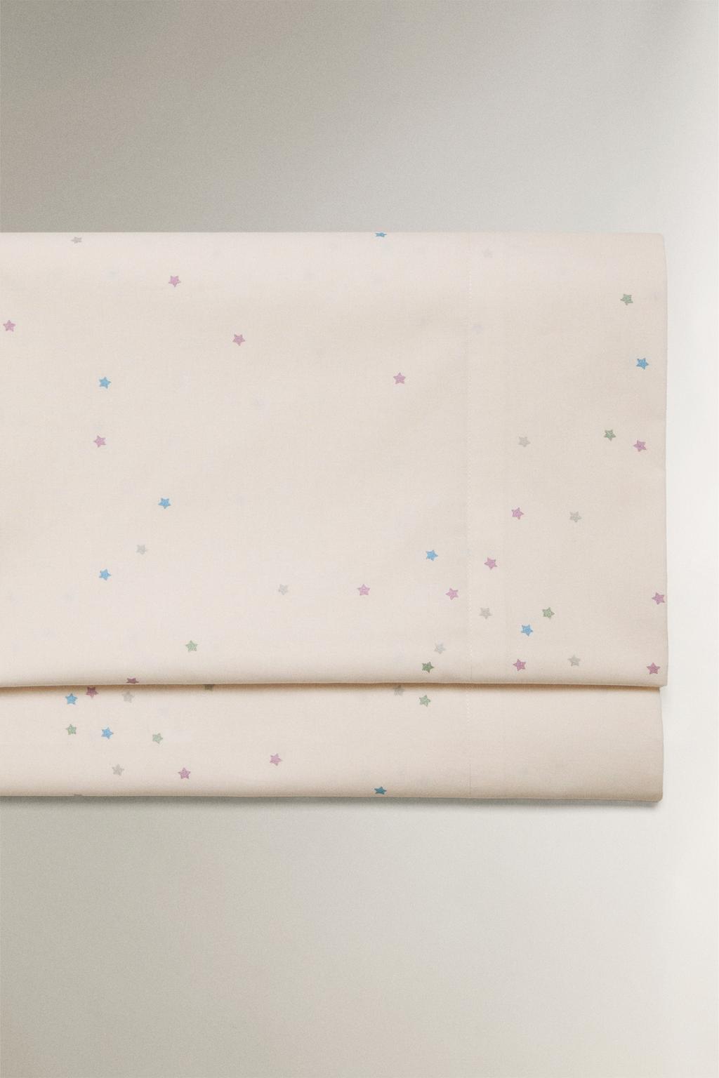 Детское бязевое простынное полотно с звёздами