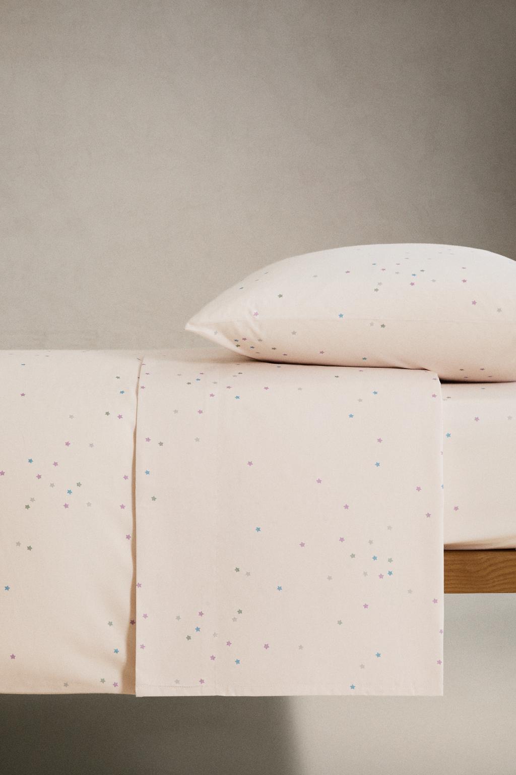 Детское бязевое простынное полотно с звёздами