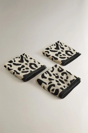 Набор банных полотенец с животным принтом из велюра (набор из 3 шт.)- Заказать в России