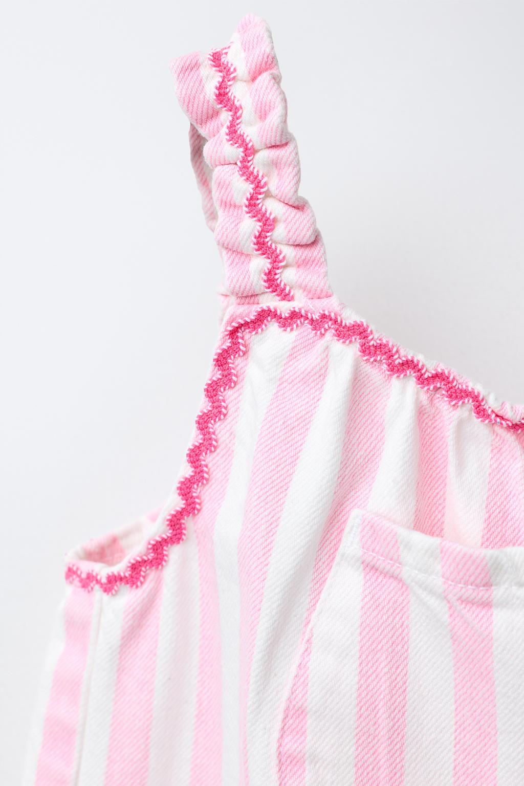 ДЛИННЫЙ КОМБИНЕЗОН ИЗ САРЖИ В ПОЛОСКУ